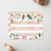 水彩ストライプ春開花 ノートカード (正面/裏面インサイチュ)