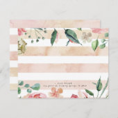 水彩ストライプ春開花 ノートカード (正面/裏面)