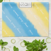 水彩ストライプ書夏 キッチンタオル (折り畳み)