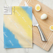 水彩ストライプ書夏 キッチンタオル (四つ折り)