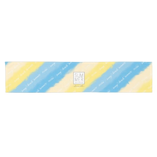 水彩ストライプ書夏 ショートテーブルランナー (横)