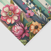 水彩ストライプ紫色の緑のフローラ切り離し 薄葉紙 (詳細)