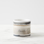 水彩ストライプ色ニュートラル エスプレッソカップ (正面)