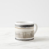 水彩ストライプ色ニュートラル エスプレッソカップ (正面右)