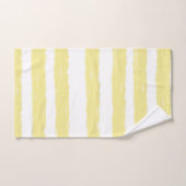 水彩ストライプ色ピンクイエローブルーホワイト バスタオルセット (ハンドタオル)