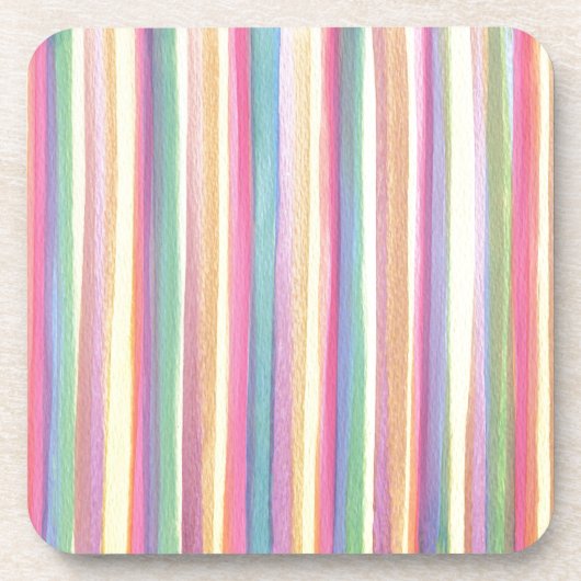 水彩ストライプ色 コースター (正面)
