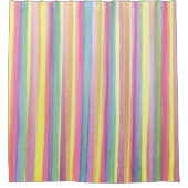 水彩ストライプ色 シャワーカーテン (正面)