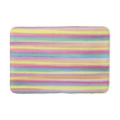 水彩ストライプ色 バスマット (正面)