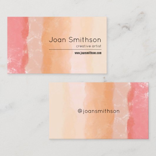 水彩ストライプ色 名刺 (正面/裏面)