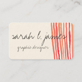 水彩ストライプ赤絵を描芸術的 名刺
