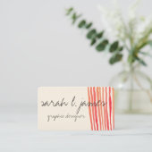 水彩ストライプ赤絵を描芸術的 名刺 (スタンド正面)