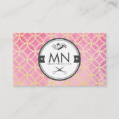 水彩ストライプ金ゴールドファンシー円版 名刺 (正面)