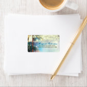 水彩ストリングライツパームズビーチ結婚式 ラベル (インサイチュ)