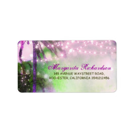 水彩ストリングライツパームズビーチ結婚式 ラベル