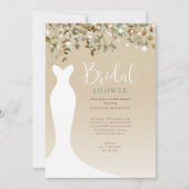 水彩ストリングライト秋ブライダルシャワー 招待状 (正面)
