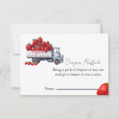 水彩ストロベリーおむつラッフルベビーシャワー 招待状 (正面)