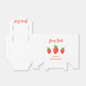 水彩ストロベリーガール赤ちゃんシャワー フェイバーボックス (折り畳みなし)