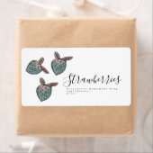 水彩ストロベリードードルピンクブルーソープ ラベル (インサイチュ)