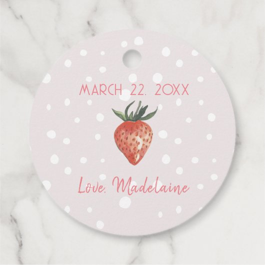 水彩ストロベリーファースト誕生日 フェイバータグ (裏面)