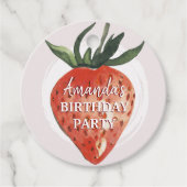 水彩ストロベリーファースト誕生日 フェイバータグ (正面)