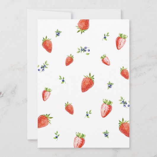 水彩ストロベリーファースト誕生日 招待状 (裏面)