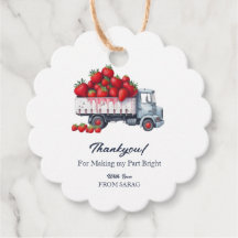 水彩ストロベリーベビーシャワーサンキュー