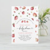 水彩ストロベリーベビーシャワー招待状 招待状 (スタンド正面)