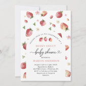 水彩ストロベリーベビーシャワー招待状 招待状 (正面)