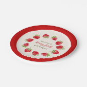 水彩ストロベリーベリー第1誕生日 ペーパープレート (アングル)