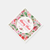 水彩ストロベリーベリー1st誕生日ガールズ スタンダードカクテルナプキン (角)