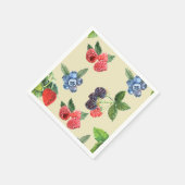 水彩ストロベリーラズベリーカラント模様 スタンダードカクテルナプキン (角)