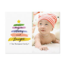 水彩ストローク、クリスマスツリー、スター、写真