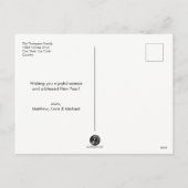 水彩ストローク、クリスマスツリー、スター、写真 シーズンポストカード (裏面)