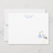 水彩ストークと男の赤ちゃんサンキューカード サンキューカード (正面)