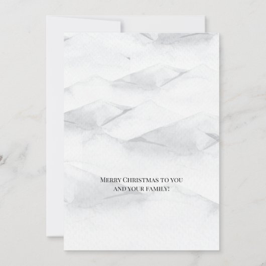 水彩スノーグローブ&雪だるまクリスマスカード 招待状 (裏面)