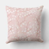 水彩スノードロップパターンピンク/銅ID726 クッション (裏面)