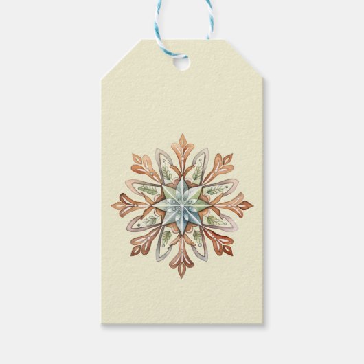 水彩スノーフレーク ギフトタグ (正面)