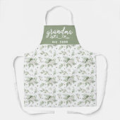 水彩スノーベリーシダーブランチおばあちゃんエスト エプロン (正面)