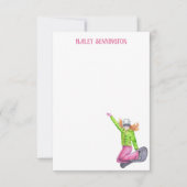 水彩スノーボードパーソナライズされた サンキューカード (正面)