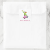 水彩スノーボードパーソナライズされた スクエアシール (バッグ)