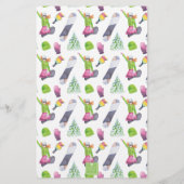 水彩スノーボードパーソナライズされた 便箋 (裏面)