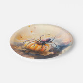 水彩スパイダーハロウィーン ペーパープレート (アングル)