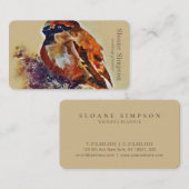 水彩スパロウ絵画抽象芸術ベージュ 名刺 (正面/裏面)