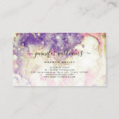 水彩スパークリーゴールドホイル モダンメイクアップアーティスト 名刺 (裏面)