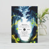 水彩スパークルウッドランド誕生日 招待状 (スタンド正面)