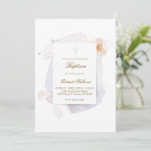 水彩スプラッシュと花n7 | バプテスマ 招待状 (スタンド正面)