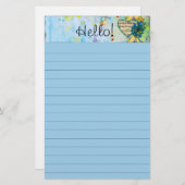 水彩スプラッシュシート音楽ハートライン 便箋 (正面/裏面)