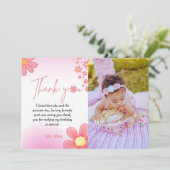 水彩スプラッシュデイジー誕生日サンキューカード 招待状 (スタンド正面)