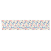 水彩スプラッシュピンクブルー ショートテーブルランナー (横)