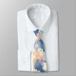 水彩スプラッシュピンクブルー ネクタイ